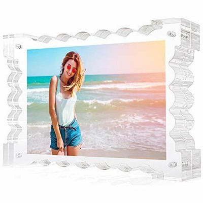 Download TOVLIS Floating Acrylic Picture Frames 5x7 - Frameless, Clear, Wave Design Photo | eBay