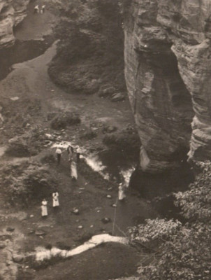 Group Canyon Cliffs Landscape Early 1900s Divided Back Unposted RPPC Postcard