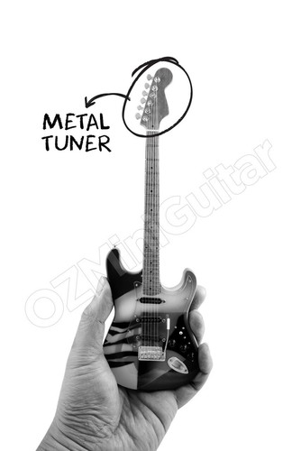 Miniature Guitar Waylon Jennings & Strap - Picture 5 of 5