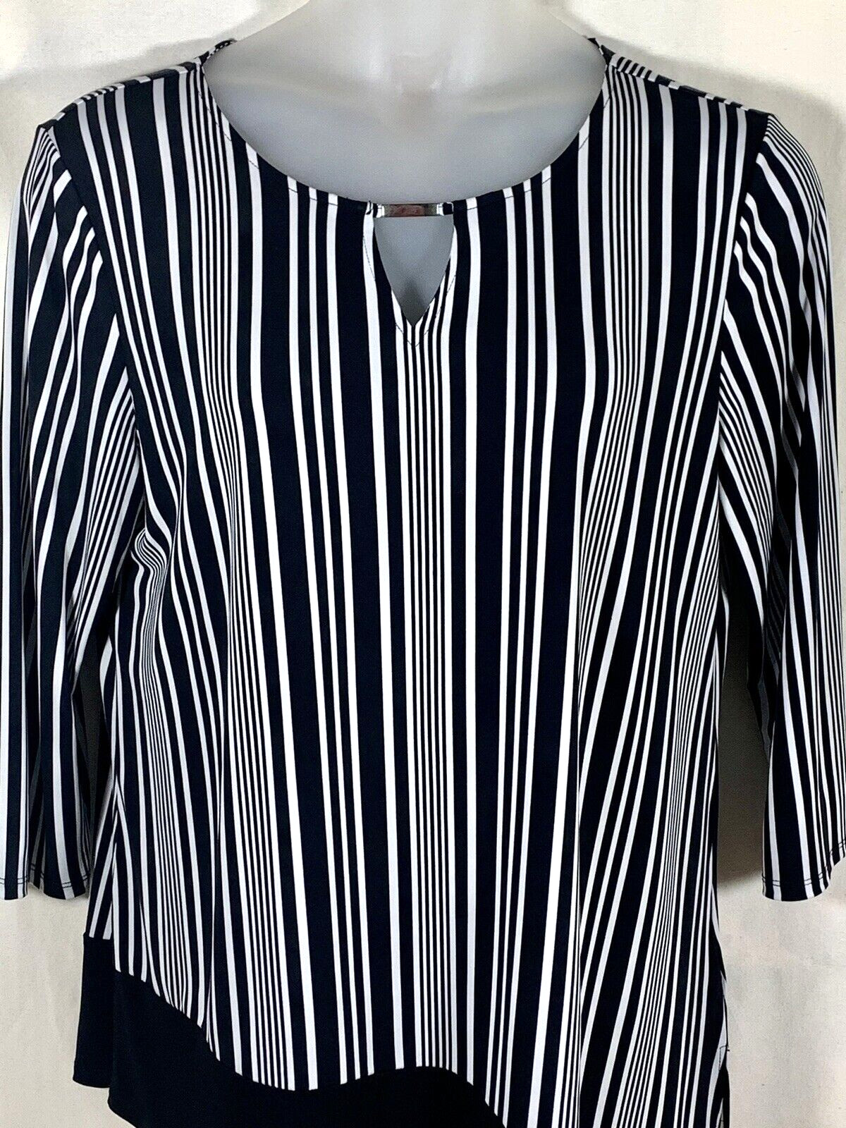 Ruby Rd pullover tunic top sz Large black and whi… - image 2