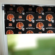 Cincinnati Bengals Football Sports Team Window Valance/Curtain 58" Wide