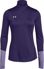 NWT Under Armour Womens Locker 1/2 Zip T-Shirt Purple Activewear Size XS UA11