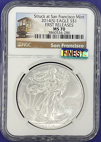2014-(S) American Silver Eagle NGC MS70 FIRST RELEASES  MAC FINEST San Francisco