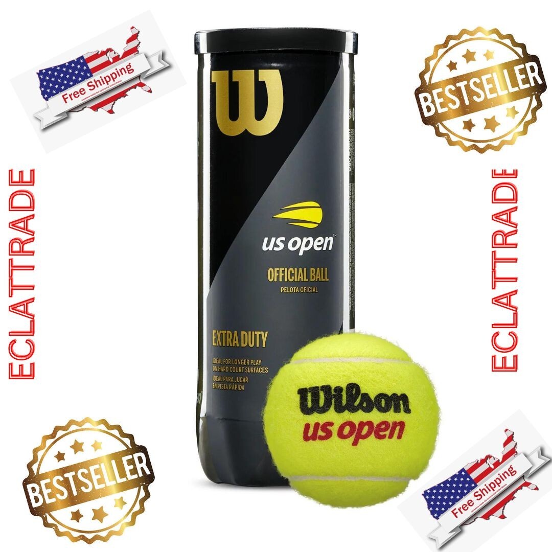 Wilson US Open Extra Duty Match Competition Tennis Balls, 3 Ball Can