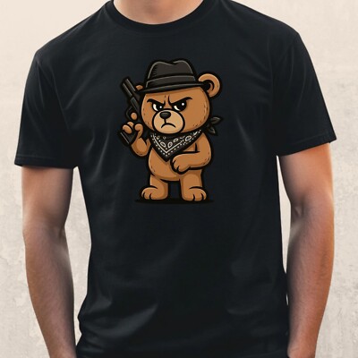 T-Shirt Gangster Teddybär   Süß & Gefährlich, Funshirt Unisex, Geschenk