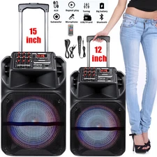 9000W Portable Bluetooth Speaker Sub woofer Heavy Bass Sound Party System W/ Mic