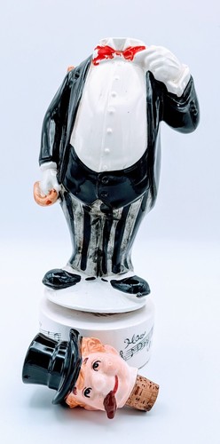 Vintage Bum with Cigar Liquor Decanter Music Box Plays "How Dry I Am" Works - Picture 6 of 8