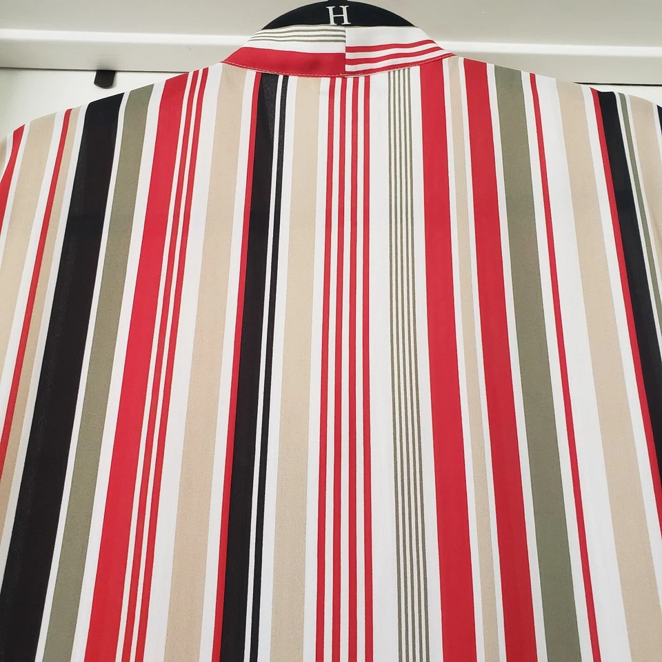 Nueva Blusa Bar III Top Talla S Rayas Cuello Atado Traje Separado Ligero Foto 4 de 4