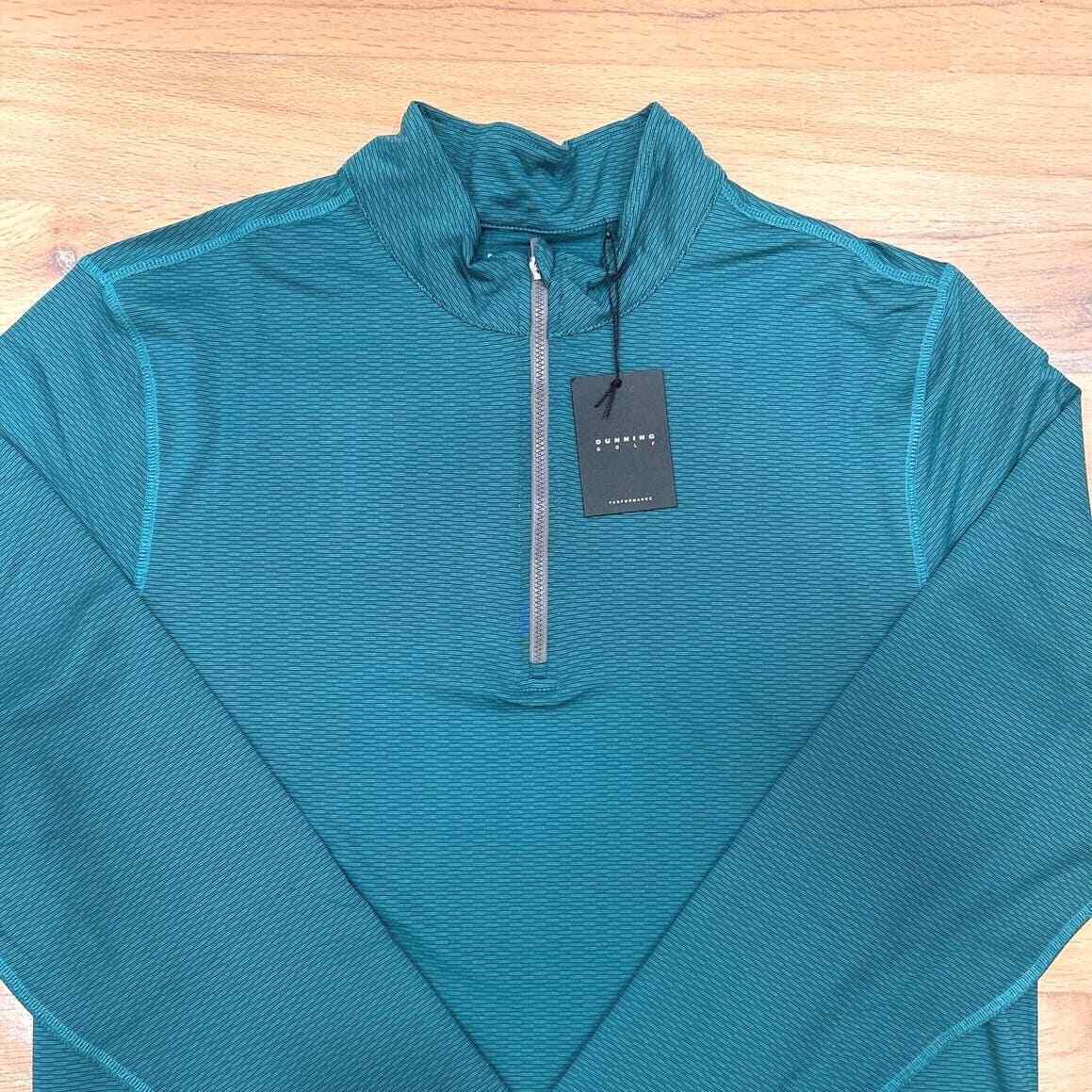 Men's Dunning Golf Performance Long Sleeve Pullover 1/4 Zip Shirt Teal