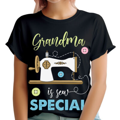 Süße Oma näht besondere Oma Nähen Liebhaber Geschenk Damen T-Shirts #TA-91