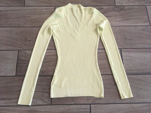 Nueva talla Suéter XS SOLITUDE cuello en V, manga larga, tejido acanalado, amarillo trenzado - Imagen 2 de 2