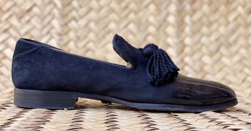 JIMMY CHOO Mens Foxley Black Tassel Polished Suede Loafer Sz 39 EU | 6 US | 5 UK - Picture 5 of 12