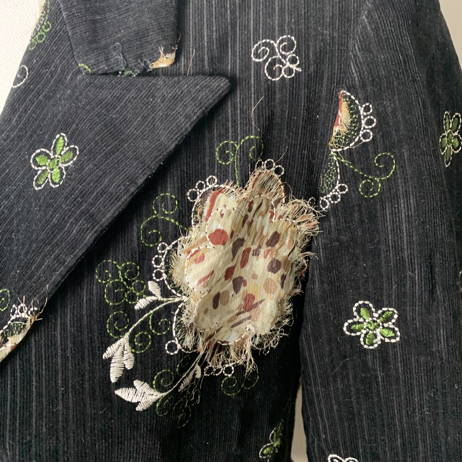 Boho Chic Jacket Blazer Patchwork Jacquard Black … - image 3