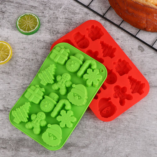 Christmas Theme Silicone Candy Mold Chocolate Cookie Baking Tools Decoration - Picture 1 of 14