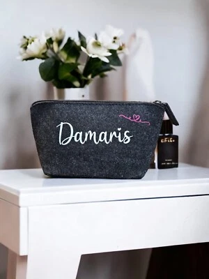 LEMMY'S HOLZSCHMIEDE Kosmetiktasche Schminktasche Name Herz Personalisiert Geschenk Weihnachten