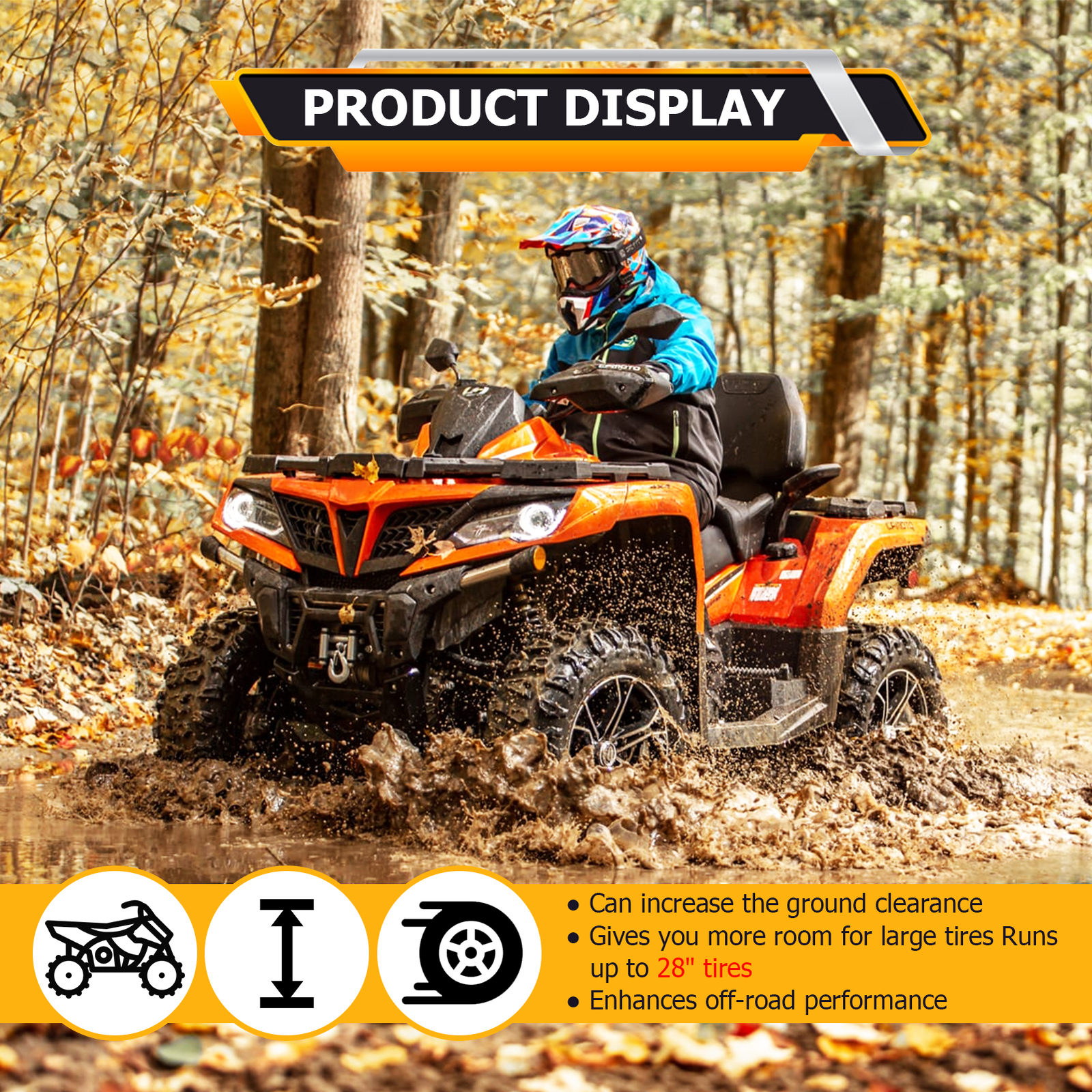 Front & Rear 2.0" Full Lift Kit For CFMoto 19-24 CForce 800 XC/19-25 CForce 1000