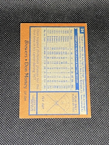 Don Money Milwaukee Brewers Signed Auto 1978 Topps Card #24 ~ COA - Picture 2 of 3