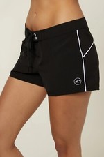 O'Neill Womens Saltwater Solids Stretch 3" Boardshorts sz 7 in Black NEW w/Tags