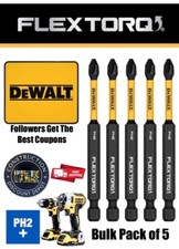 Lot of 5 DeWalt FlexTorq 3-1/2" PH 2 Phillips Power Impact Bit PH2