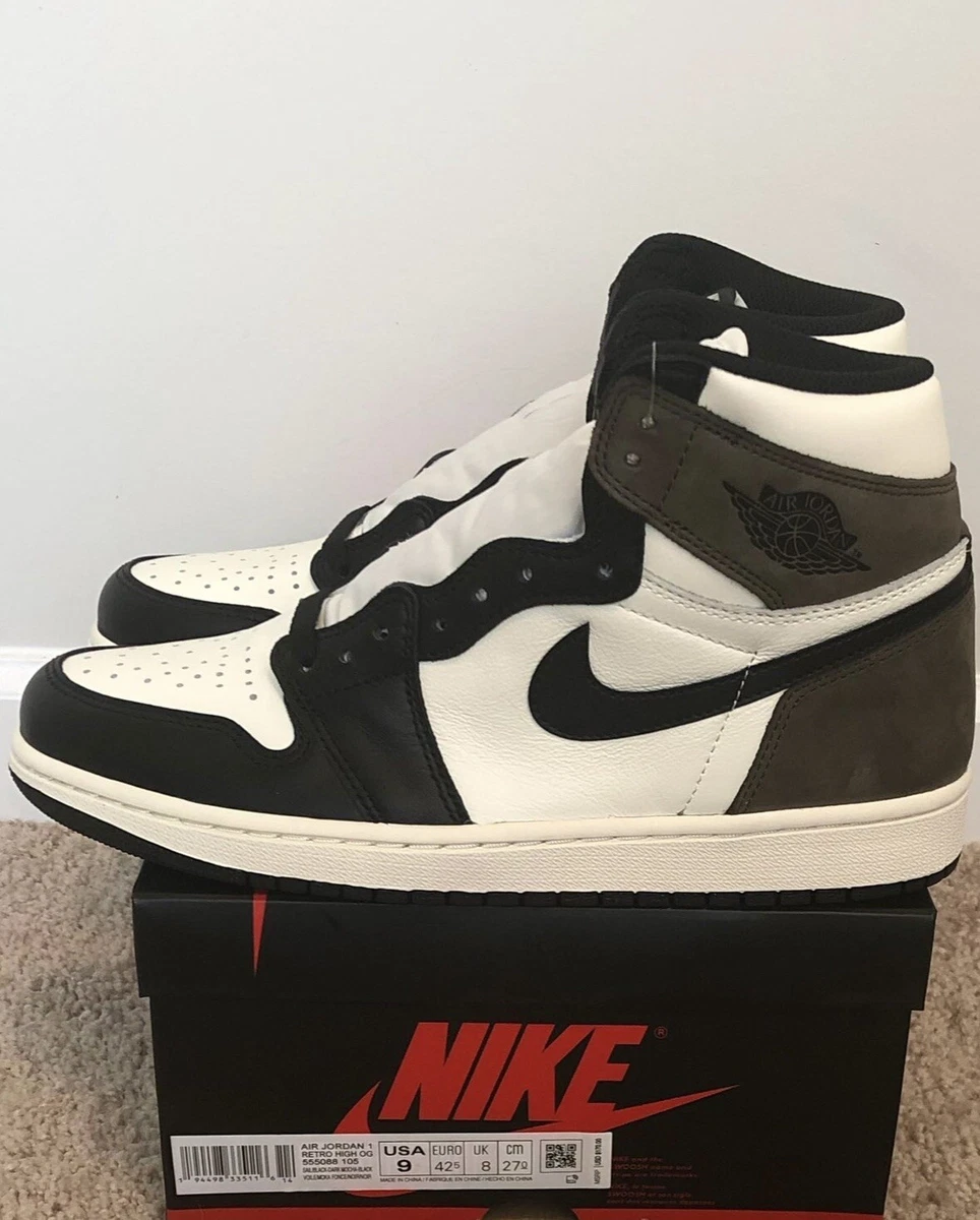 NEW DS Air Jordan 1 Retro High OG Sail/Black-Dark Mocha-Black Sz 9