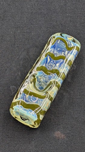 3" Tobacco Smoking Pipe Bowl Heavy Rectangle Style Glass Hand Pipe Swirl Green - Picture 4 of 4