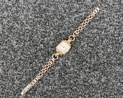 Vintage 1940s Astin Mechanical Cocktail Dress Watch, Gold-Plated Bracelet - Picture 2 of 20
