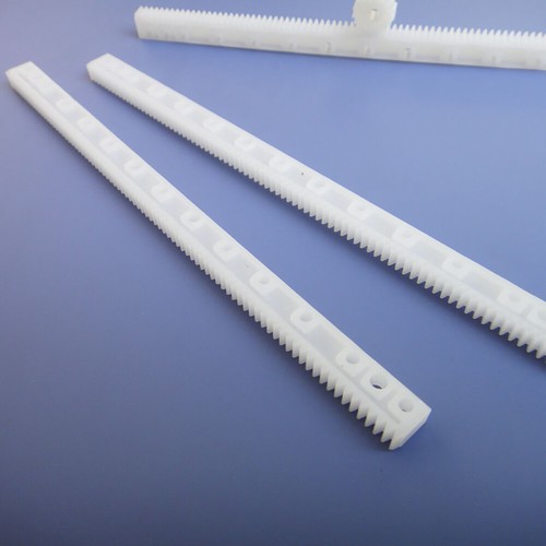 Módulo 0.5 Plástico Dentado Engranajes Piñón Nailon Engranajes Rack 125*4*7mm 65*4*4mm - Imagen 2 de 7
