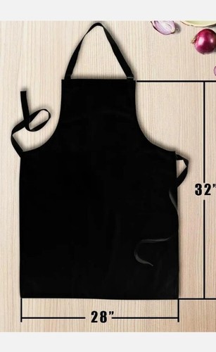 Paquete de 40 delantales de cocina negros tamaño babero poliéster sin bolsillos talla única - Imagen 2 de 6