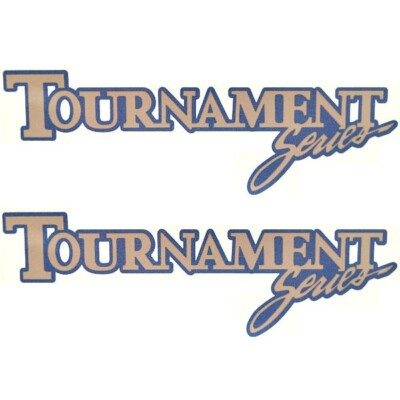 Lund Boat Decals | Tournament Series 9 3/4 x 3 Inch Blue Gold (Pair)