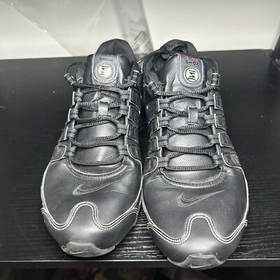 Nike Shox NZ Black Varsity Red Black Leather Shoes 378341-017 Men
