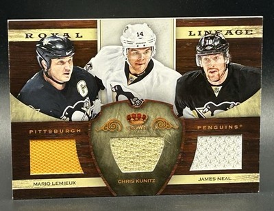 2012-13 Crown Royale Lineage Mario Lemieux Neal Kunitz Triple GAME WORN JERSEY