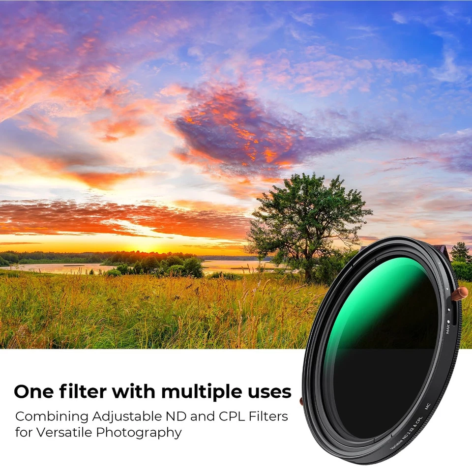 62mm Variable Fader ND2-32 ND Filter and CPL Circular Polarizing Lens Filter ... - Image 3 of 4