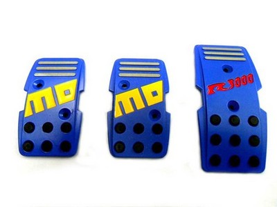 Momo Style Blue R3000 Aluminium Non Slip Gas Brake Pedal Pad Manual Car 3 PCS
