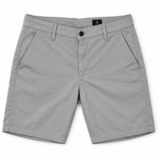 AG Adriano Goldschmied Mens Grey Chino Shorts Size 34R Stretch Cotton Casual