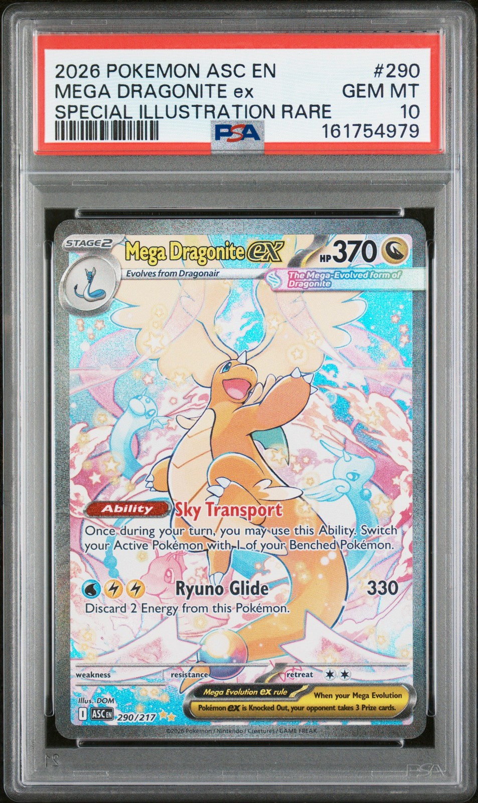 2026 POKEMON ASC EN-ASCENDED HEROES #290 MEGA DRAGONITE EX PSA 10