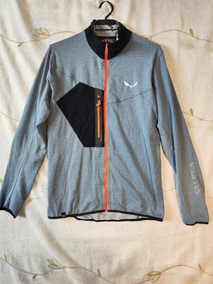 Salewa Puez Polarlite Striped Fleece Jacket Men's EU 50 / US M - Blue/Orange