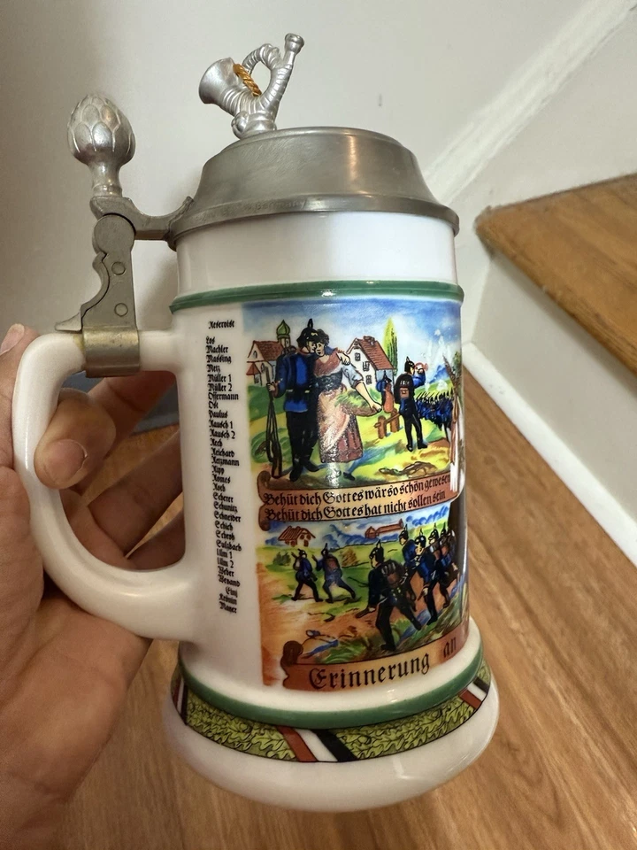 Cerveza Stein de regimiento del ejército alemán vintage RARA. Foto 3 de 4