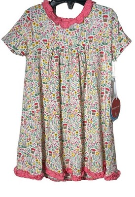Magnetic Me 2T NWT Gnome Sweet Gnome modal dress ruffle mushroom floral pink