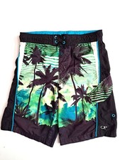  OP Ocean Pacific Boys Board Shorts Swim Trunks Size Large 10/12 Beach Lined