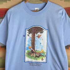 NWT Vintage 90s Disney Winnie the Pooh Light Blue T-shirt Size Mens Large