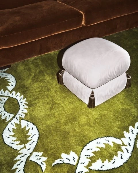 Hand-Tufted Wool & Viscose Rug Green | Modern Living Room Carpet | Custom Size - Image 3 of 4