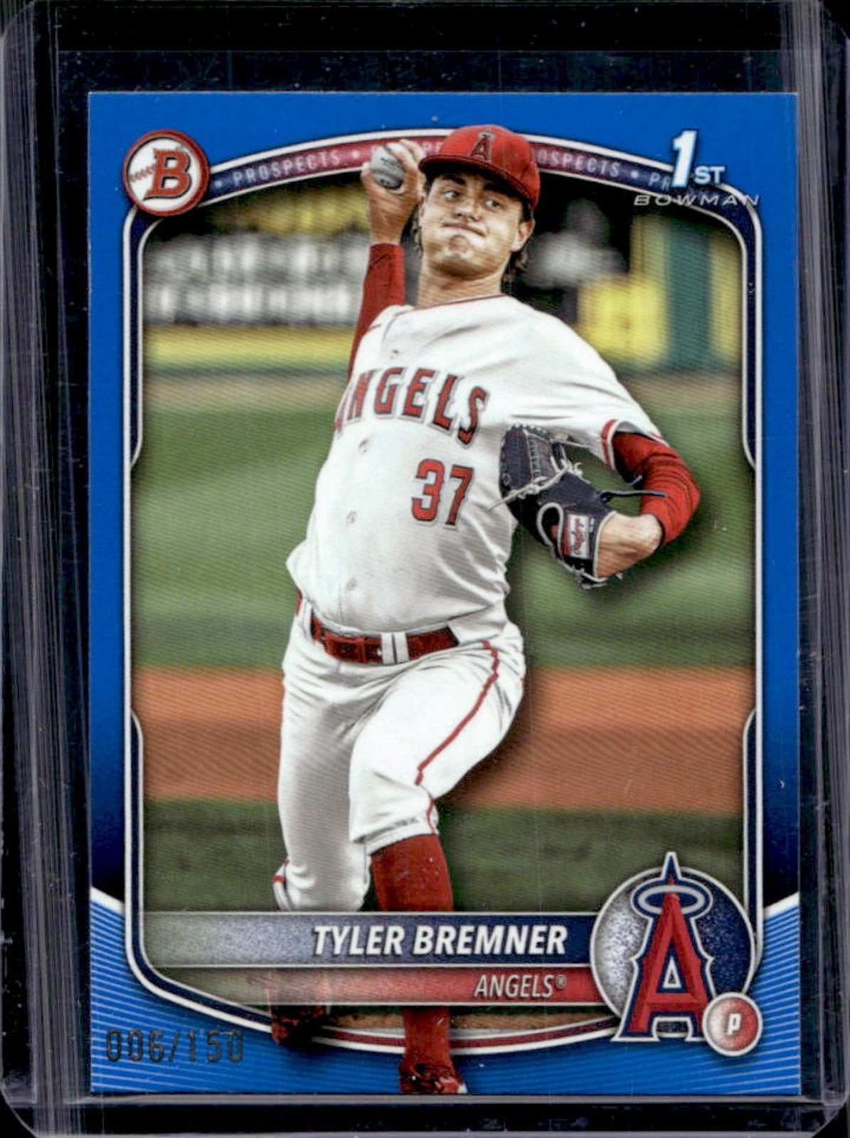 2025 Bowman Draft Tyler Bremner Blue Border 1st Prospect #/150 Angels
