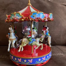 2014 Mr.Christmas DISNEY Carousel Musical Mickey (Tested&Works) no box/adapter 