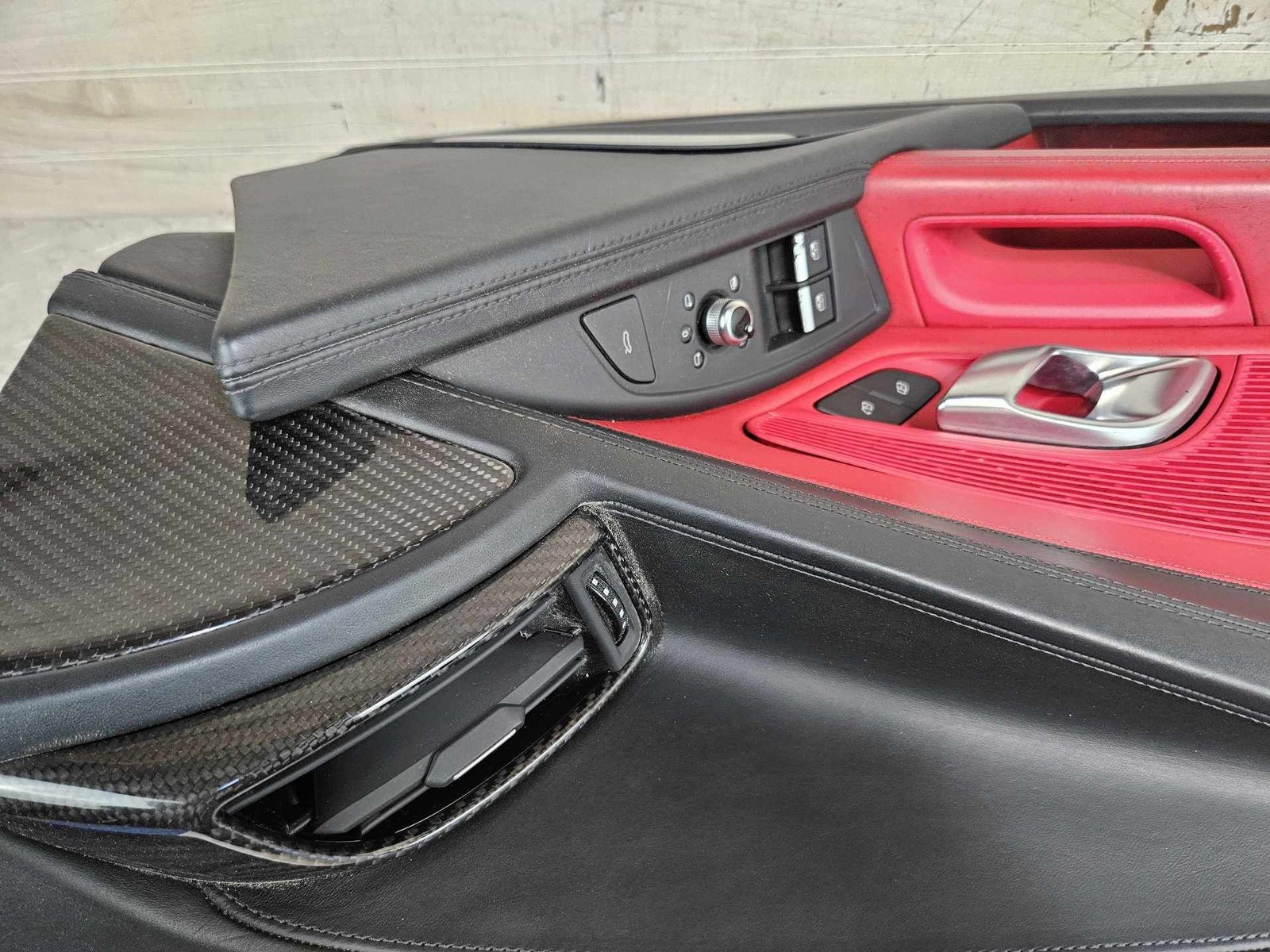 Audi R8 2017-2023 Left Door pocket trim Red P/N 4S7867105M
