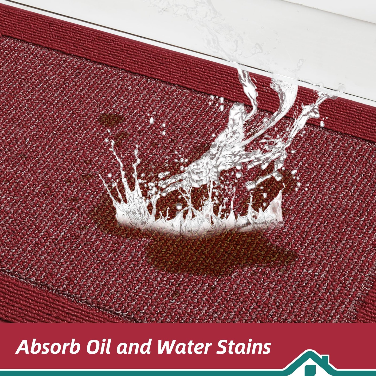 Kitchen Rugs and Mats Set of 2 Non-Slip Kitchen Mats for Floor, Absorbent and...