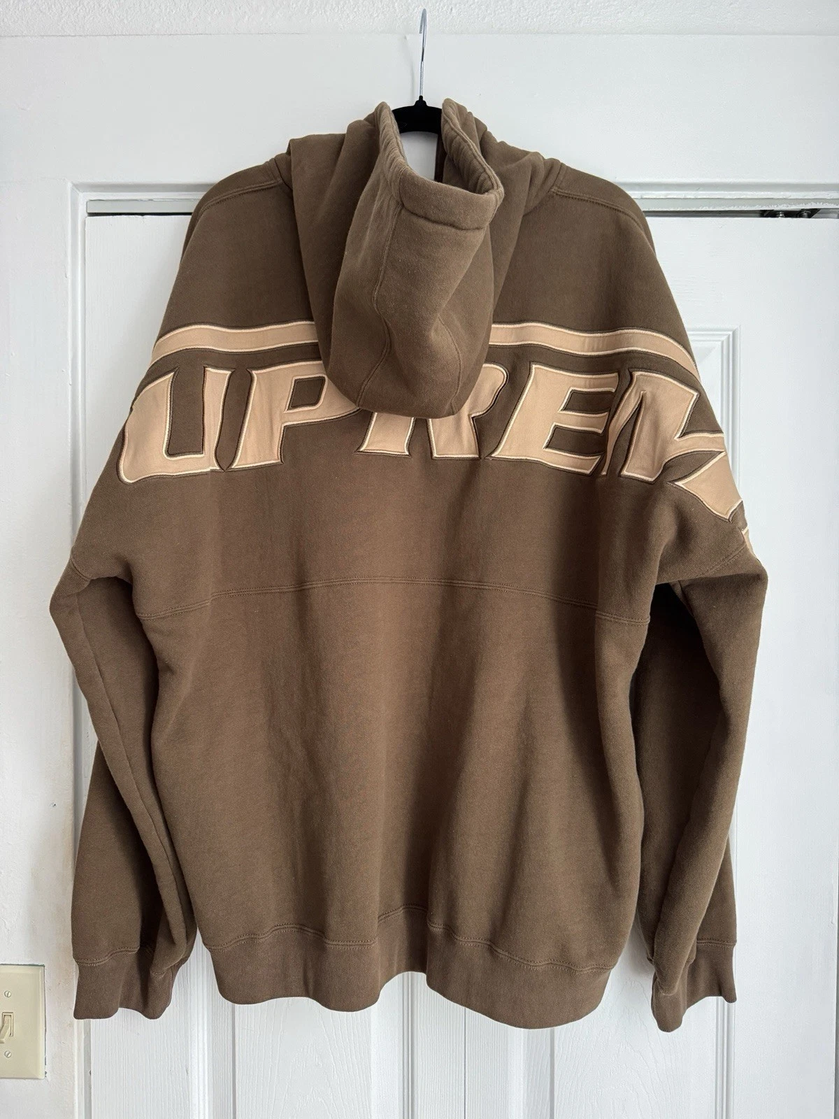 Sweat à capuche Supreme enveloppé demi fermeture éclair marron délavé XLarge neuf SS24