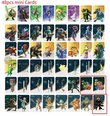 48pcs BOTW TOTK Zelda Tears of the Kingdom Mini NFC Cards for
