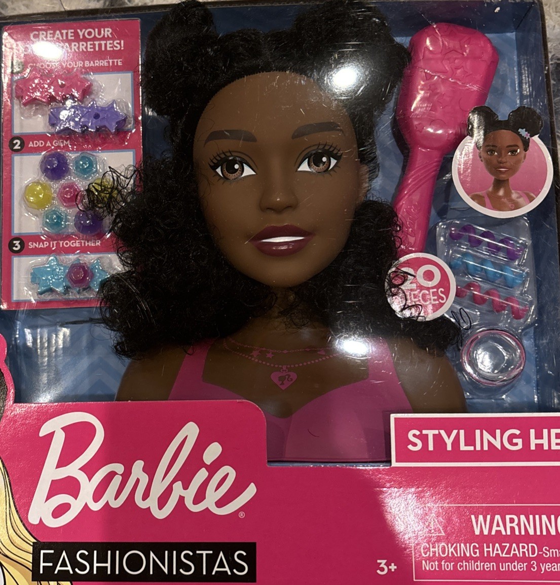 Barbie Fashionistas Styling Head with 20 Pieces Large Size 8-inch Mattel