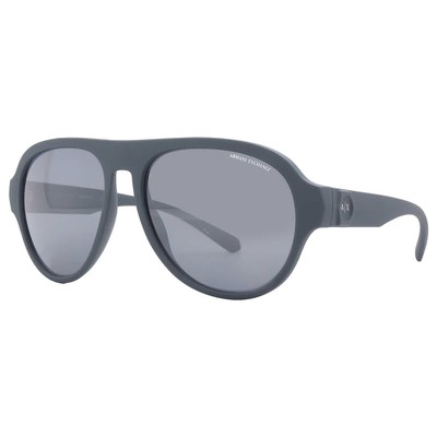 Armani Exchange Grey Mirror Pilot Men's Sunglasses AX4126SU 83016G 58