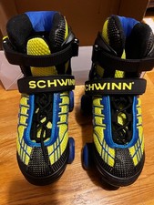 Schwinn Adjustable Kids Quad Roller Skates with Box Blue Yellow Youth 1-4